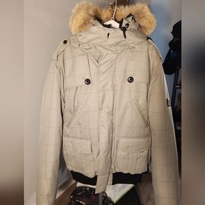 Ookpik William Jacket/ Grey Plaid Real Fur